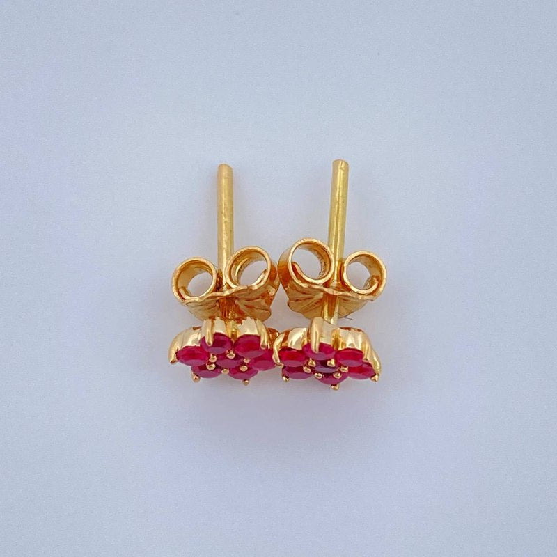 Topos Flor Ruby 0.95gr / Oro Amarillo 18K %