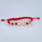 Pulsera Tejida Roja Infinito 1.45gr / Oro 18K &