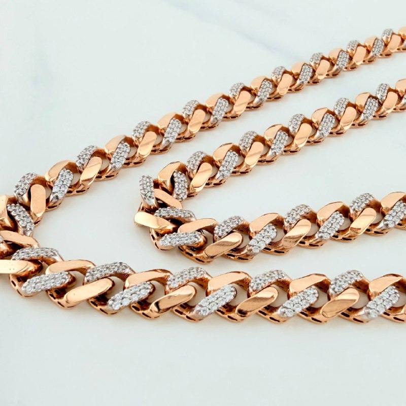Cadena Cubana 27.5 g / 61.4 cm / 6.5 mm Oro Rosa 18K
