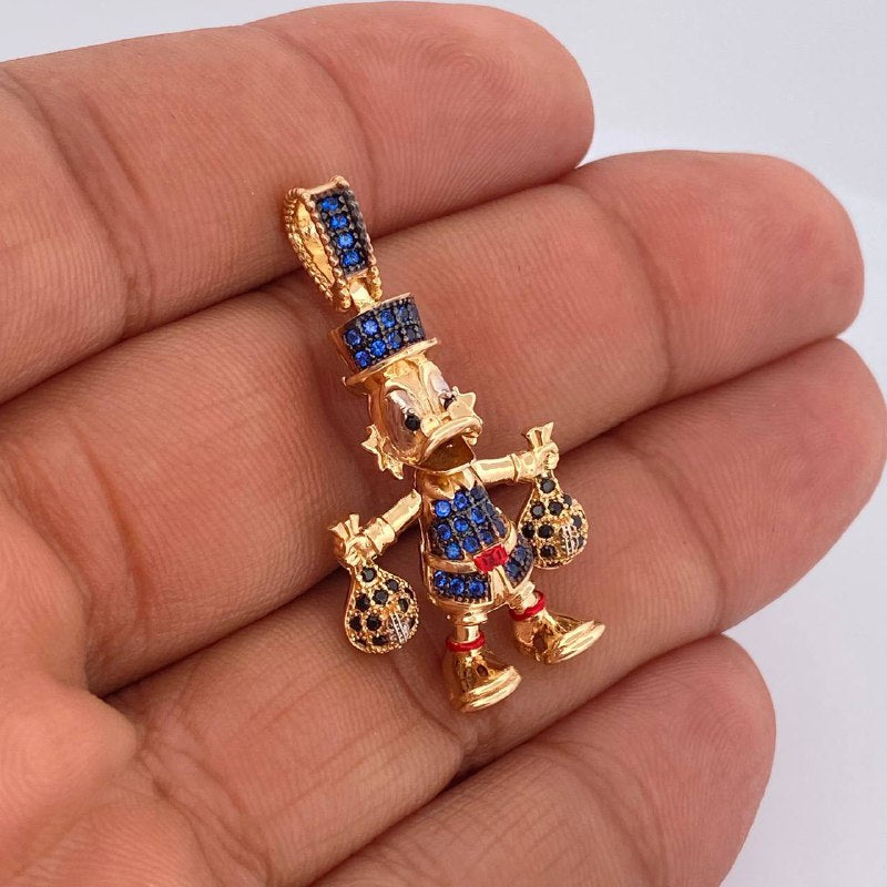 Dije Pato Bolsas De Dinero Articulado 6.15gr / 3.5cm / Tres Oros 18K $