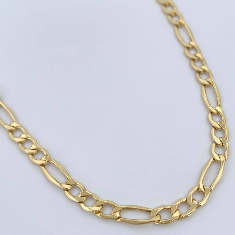 Cadena Figaro 6.45gr / 61cm / Oro Amarillo +1 14K Italy &