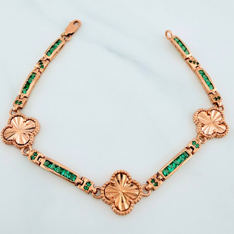 Pulso Trebol 10.45 g / 17.7 cm / 3.4 mm Oro Rosa 18K
