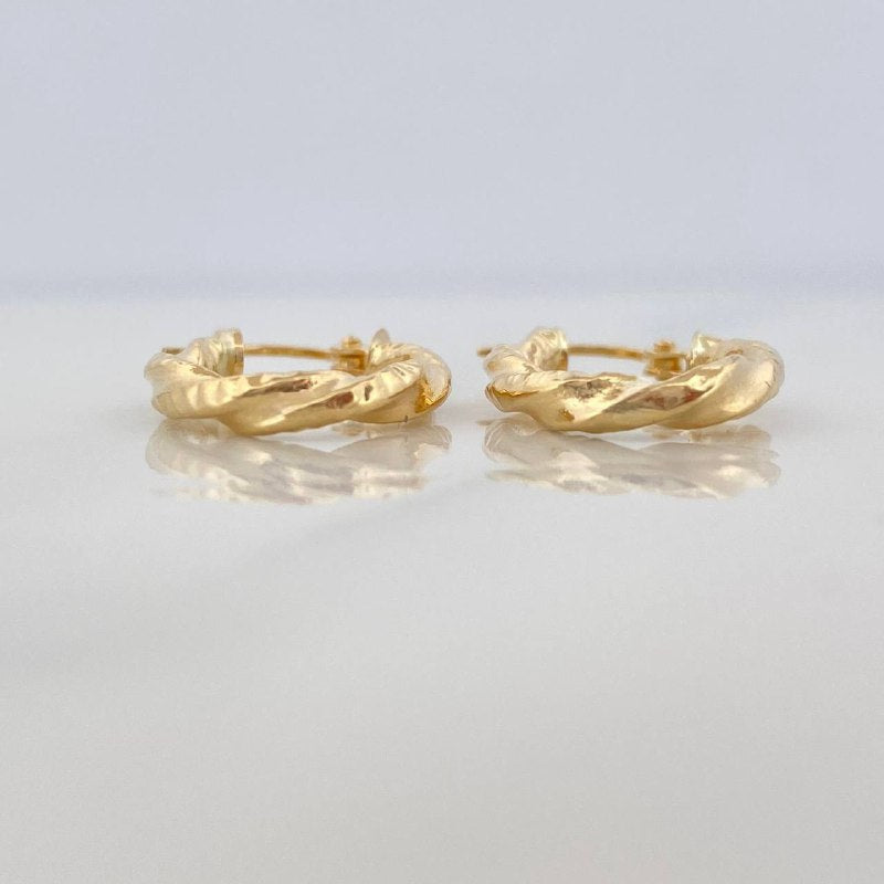 Candongas Milu Ovalada Rayadas 1.55 g / 2 cm Oro Amarillo 18K