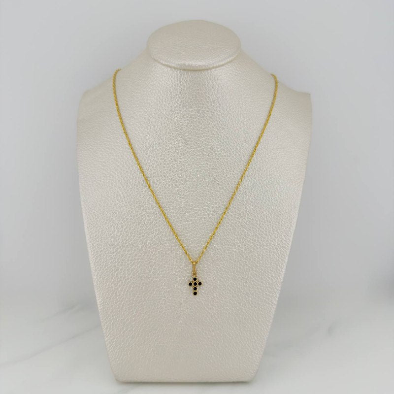 Set Cadena Lazo + Dije Cruz / 1,6 gr / 50.5 cm Oro Amarillo 18K