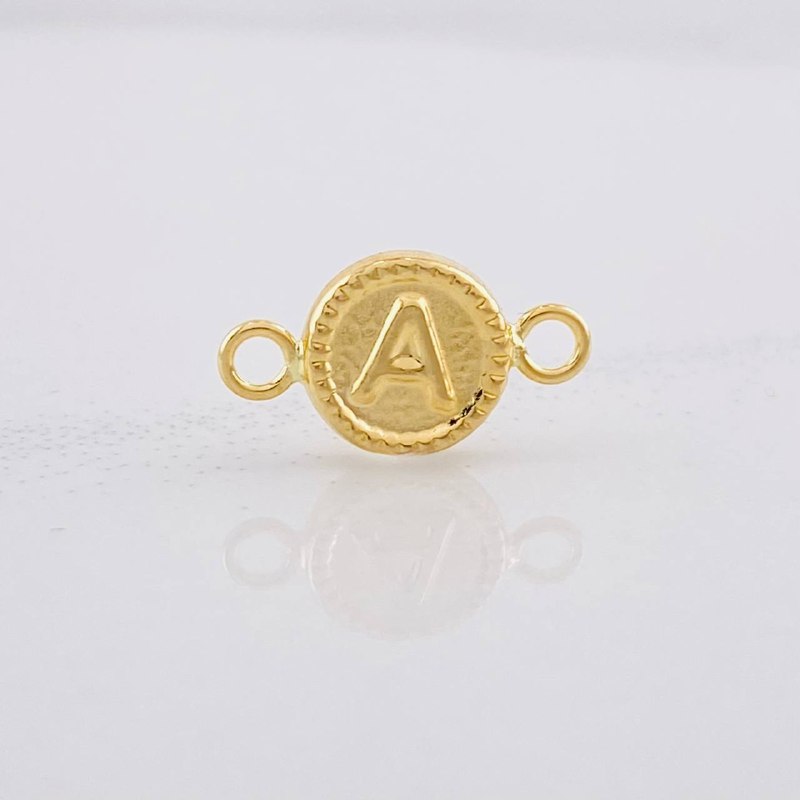 Herraje Circulo Letra A 0.4g / 1.5cm Oro Amarillo 18K