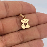 Dije Oso Corazon 1.3gr / 2cm / Dos Oros Amarillo Rosa 18K &