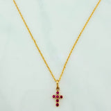 Set Cadena Lazo + Dije Cruz / 1,5 gr / 50 cm Oro Amarillo 18K
