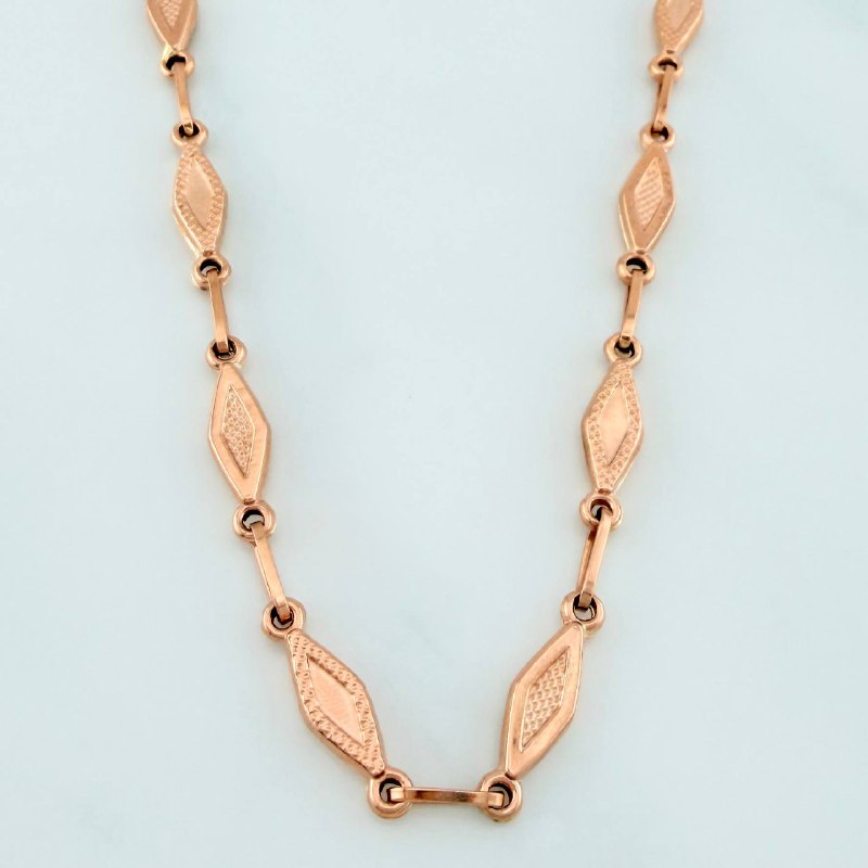 Cadena Rustica Eslabon 8.35 g / 51 cm / 4 mm Oro Rosa 18K