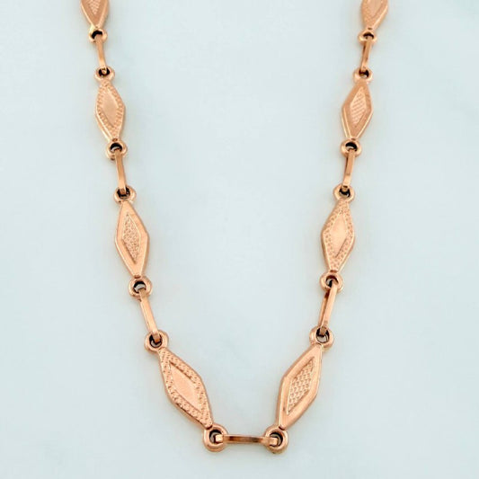 Cadena Rustica Eslabon 8.35 g / 51 cm / 4 mm Oro Rosa 18K