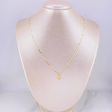Set Cadena Flor Espejo + Dije Virgen Milagrosa / 1.25g / 45cm Oro Amarillo 18K