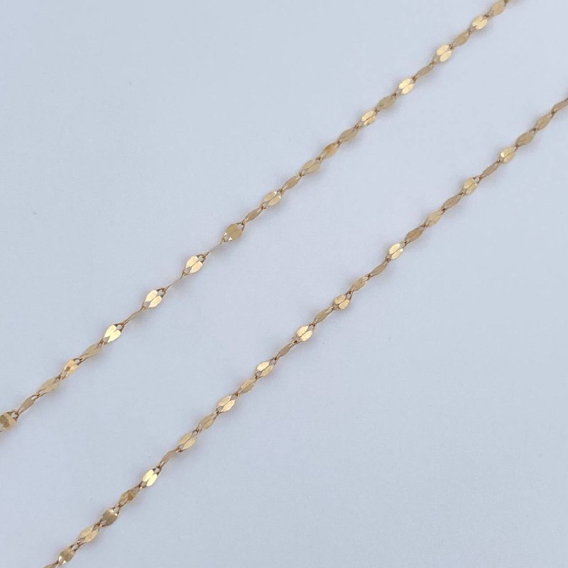 Set Cadena y Dije Flor Espejo + Virgen Guadalupe 0.6gr / Oro Amarillo 18K (Oferta) $