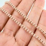 Cadena Ice 24 g / 70.4 cm / 3 mm Dos Oros Blanco Rosa 18K