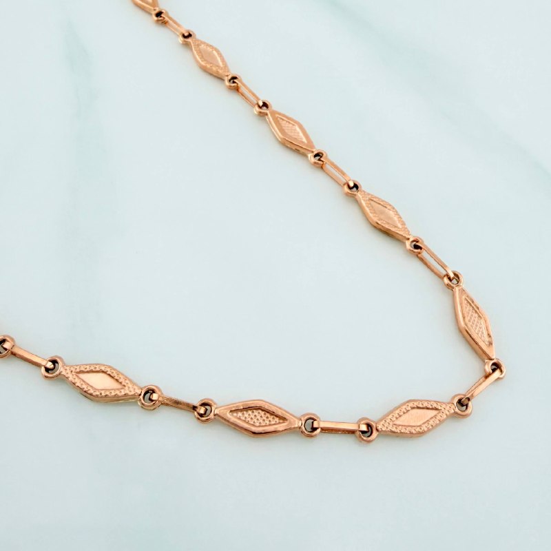 Cadena Rustica Eslabon 8.35 g / 51 cm / 4 mm Oro Rosa 18K