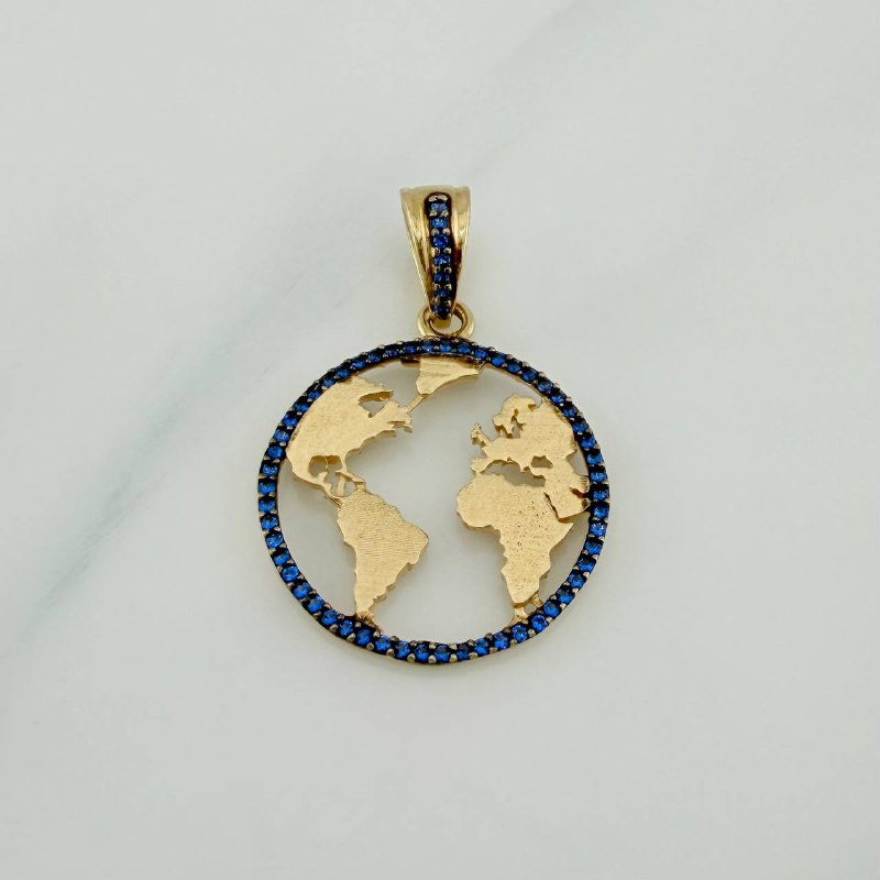 Dije Silueta Tierra 3.4 g / 3.3 cm Oro Amarillo 18K