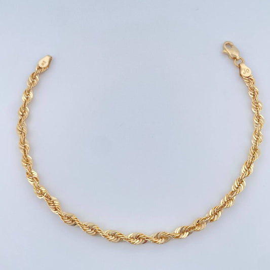 Pulso Lazo 2.85gr / 19.8cm / Oro Amarillo +3 14K Italy $