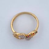 Anillo Infinito Corazones 2.75gr / T6 3/4 / Dos Oros Amarillo Blanco 18K &