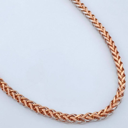 Cadena Franco 17.25gr / 60cm / Dos Oros Blanco Rosa +3 18K %