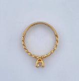 Anillo Solitario Cubano 1.95gr / T5 / Oro Amarillo 18K &