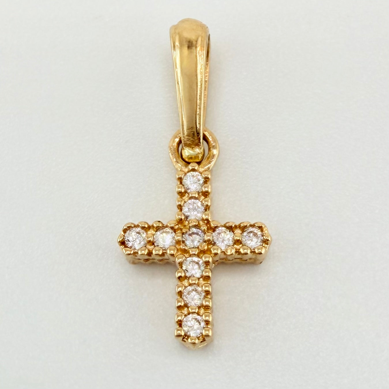 Dije Cruz Doble Faz 0.95gr / 1.9cm / Oro Amarillo 18K *