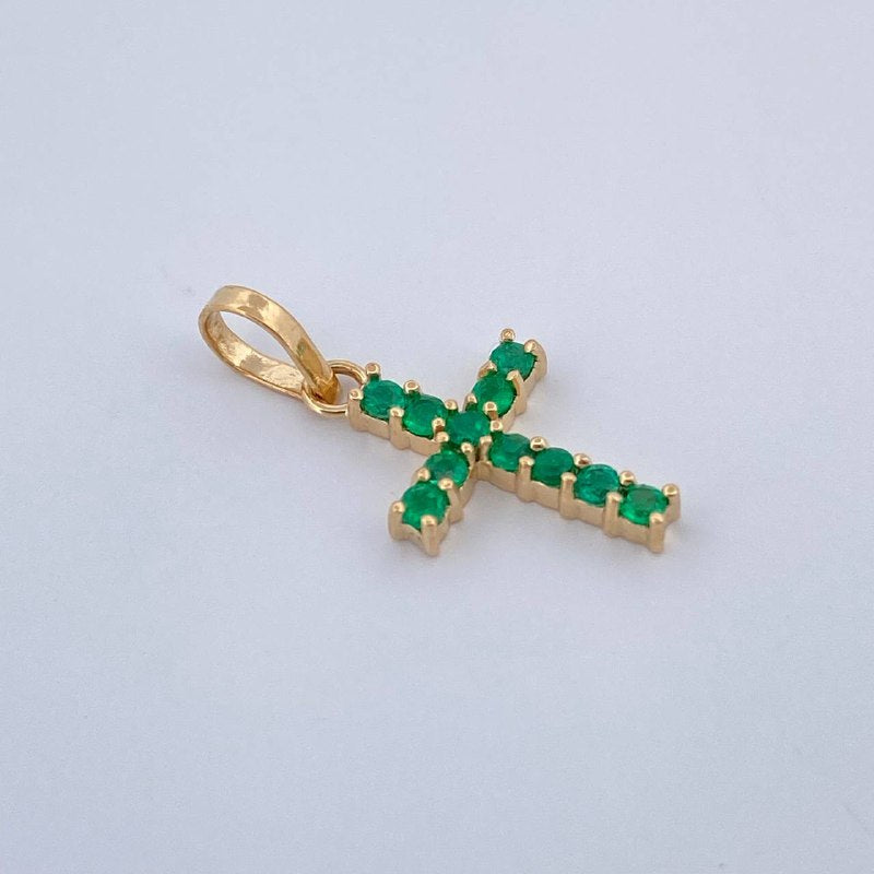 Dije Cruz Tubo 0.55gr / 1.8cm / Oro Amarillo 18K &