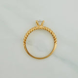 Anillo Solitario Trenzado 2.55gr / T7 1/4 / 2.4cm / Oro Amarillo 18K $