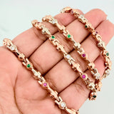 Cadena Rustica Burbujas 86.1 g / 71 cm / 4.65 mm Dos Oros Blanco Rosa 18K