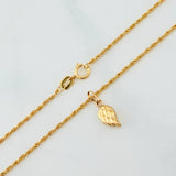 Set Cadena Lazo + Dije Ala / 1,15 gr / 45 cm Oro Amarillo 18K