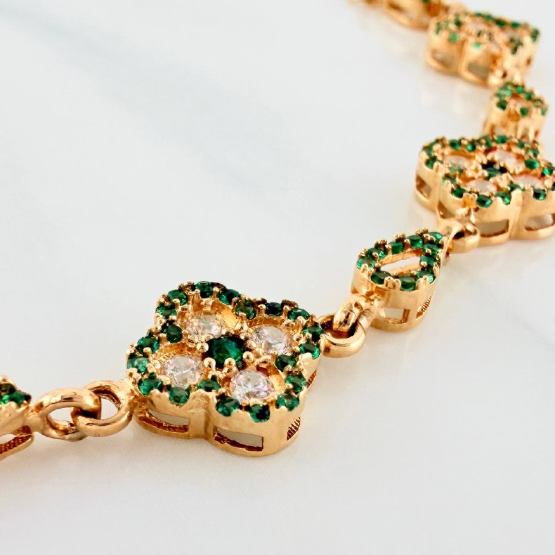 Pulso Trebol Gota 11.3 g / 20.2 cm / 9.4 mm Oro Amarillo 18K