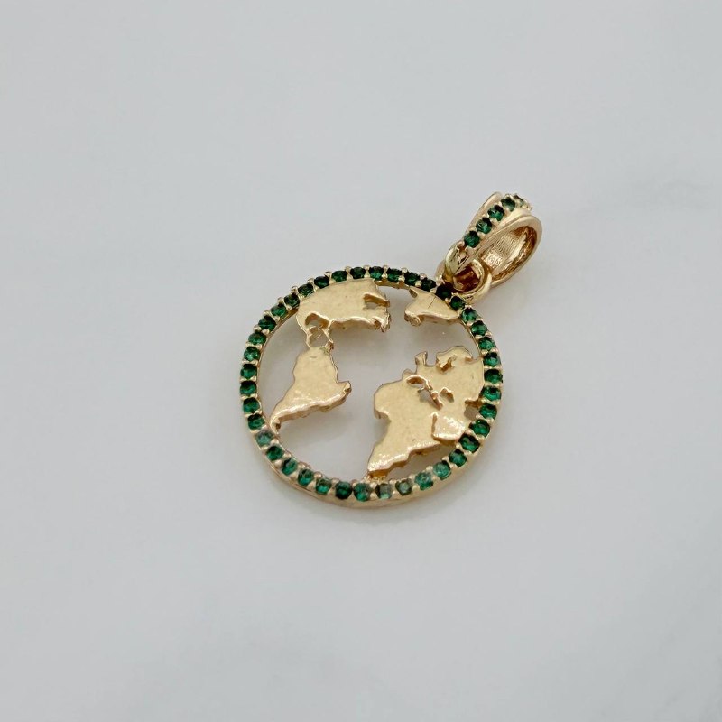 Dije Silueta Tierra 2.1 g / 2.5 cm Oro Amarillo 18K