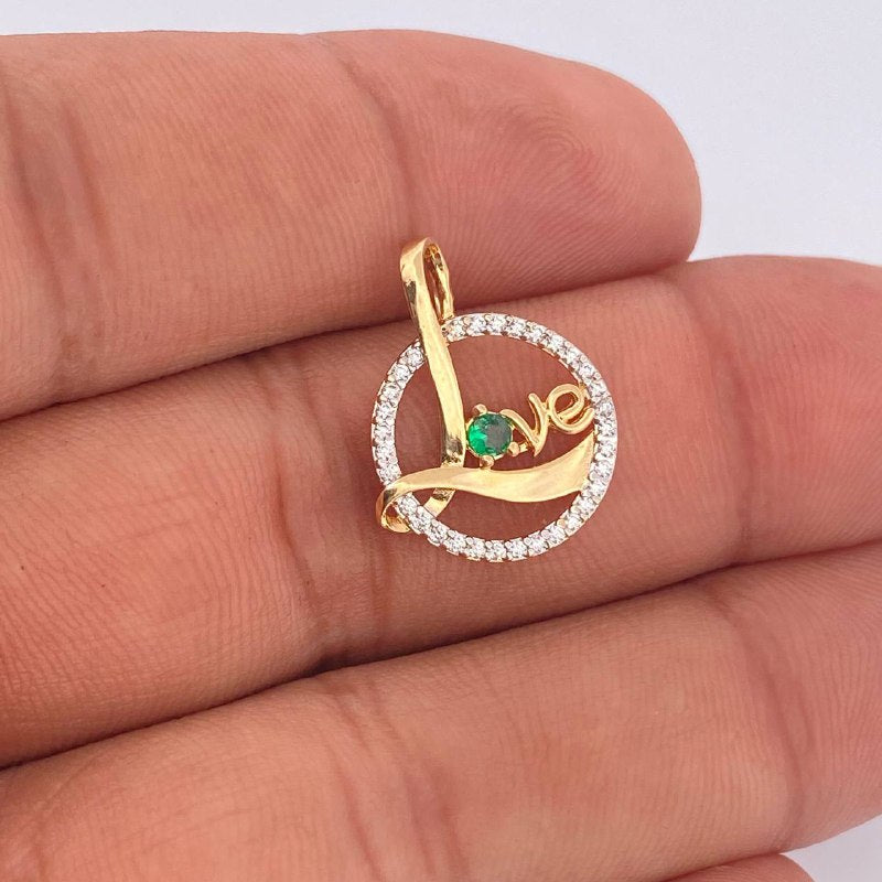 Dije Love 1.25gr / 2cm / Dos Oros Amarillo Blanco 18K &