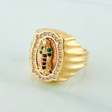 Anillo Virgen De Guadalupe 6.3 g / T7 3/4 Dos Oros Amarillo Rosa 18K