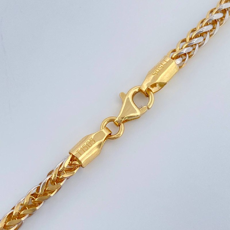 Cadena Franco 18.5gr / 60.5cm / Dos Oros Amarillo Blanco +3 18K %