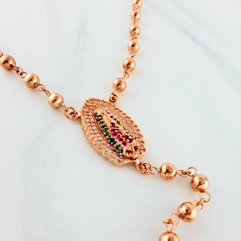 Rosario Virgen De Guadalupe 13.55 g / 39 cm / 4 mm Oro Rosa 18K