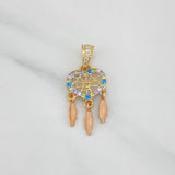 Dije Corazon Atrapasueños 1.5 g / 2.8 cm Dos Oros Amarillo Rosa 18K