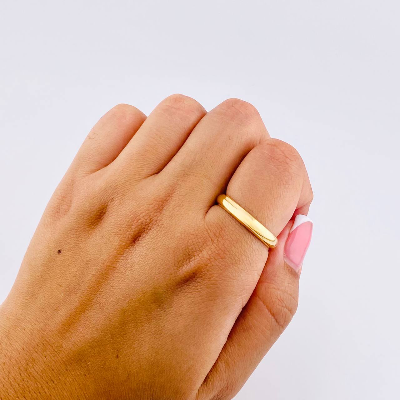Anillo Argolla Lisa Media Caña 2.8g / T11 1/4 Oro Amarillo 18K