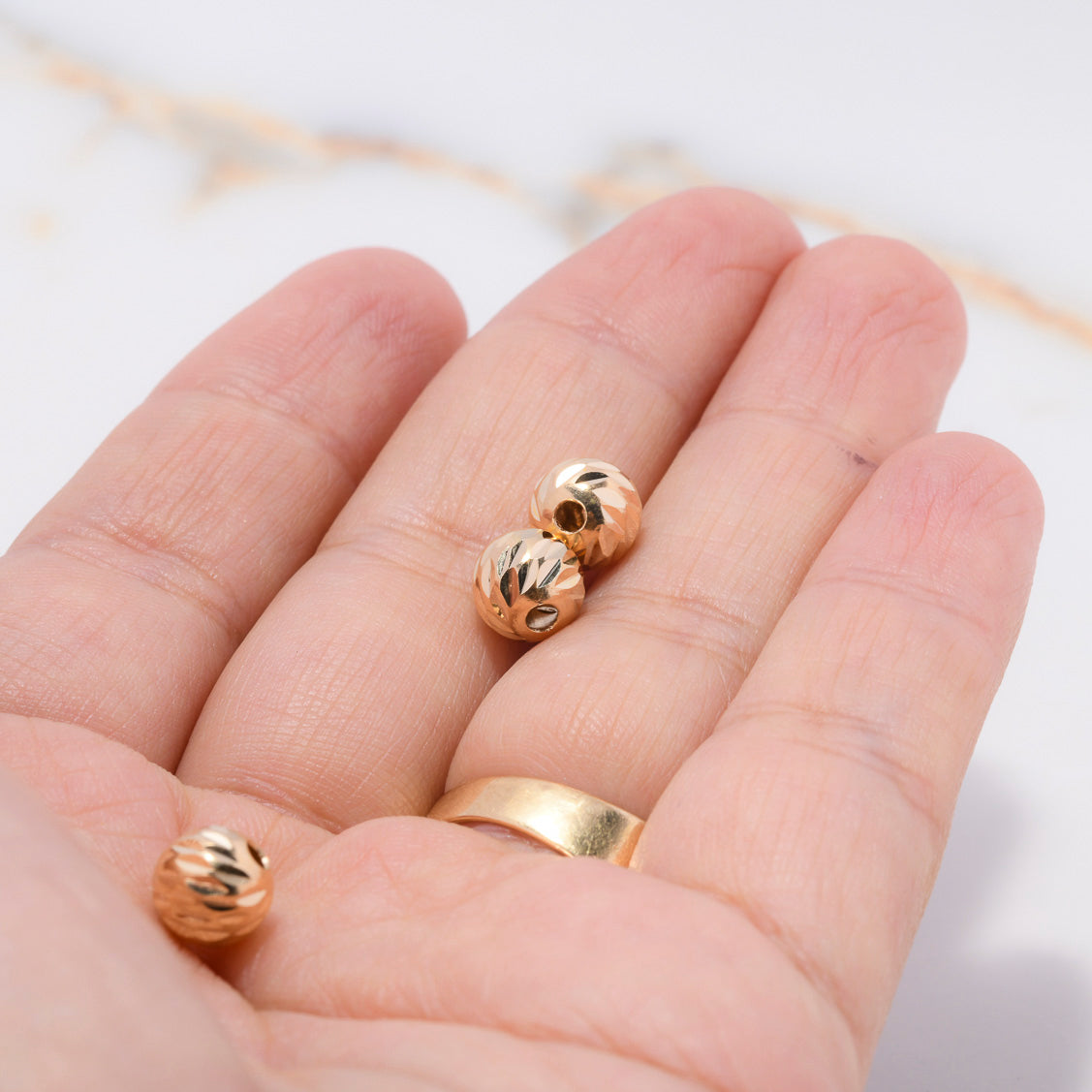 Bola Diamantada 7mm Oro Amarillo $