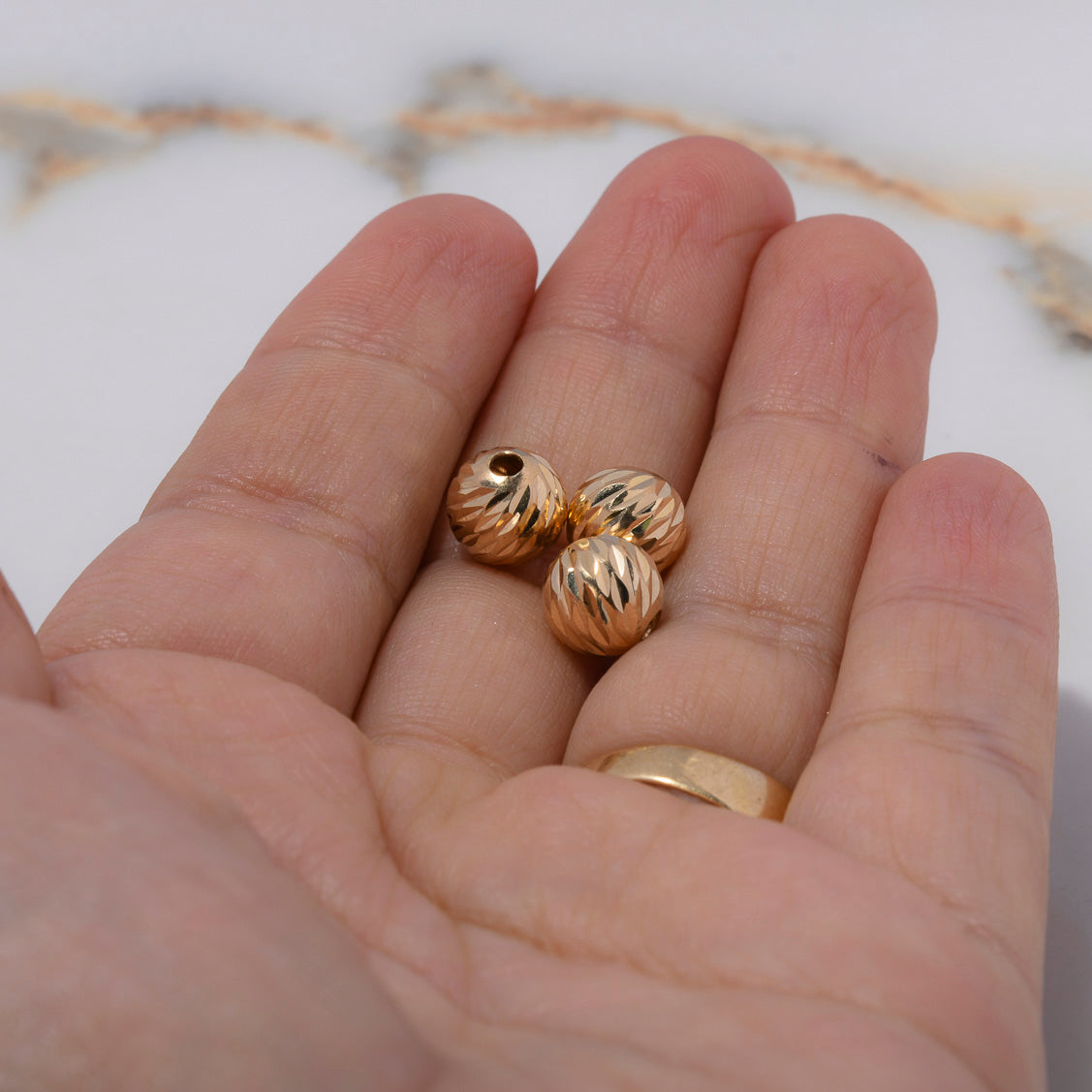 Bola Diamantada 8mm Oro Amarillo $