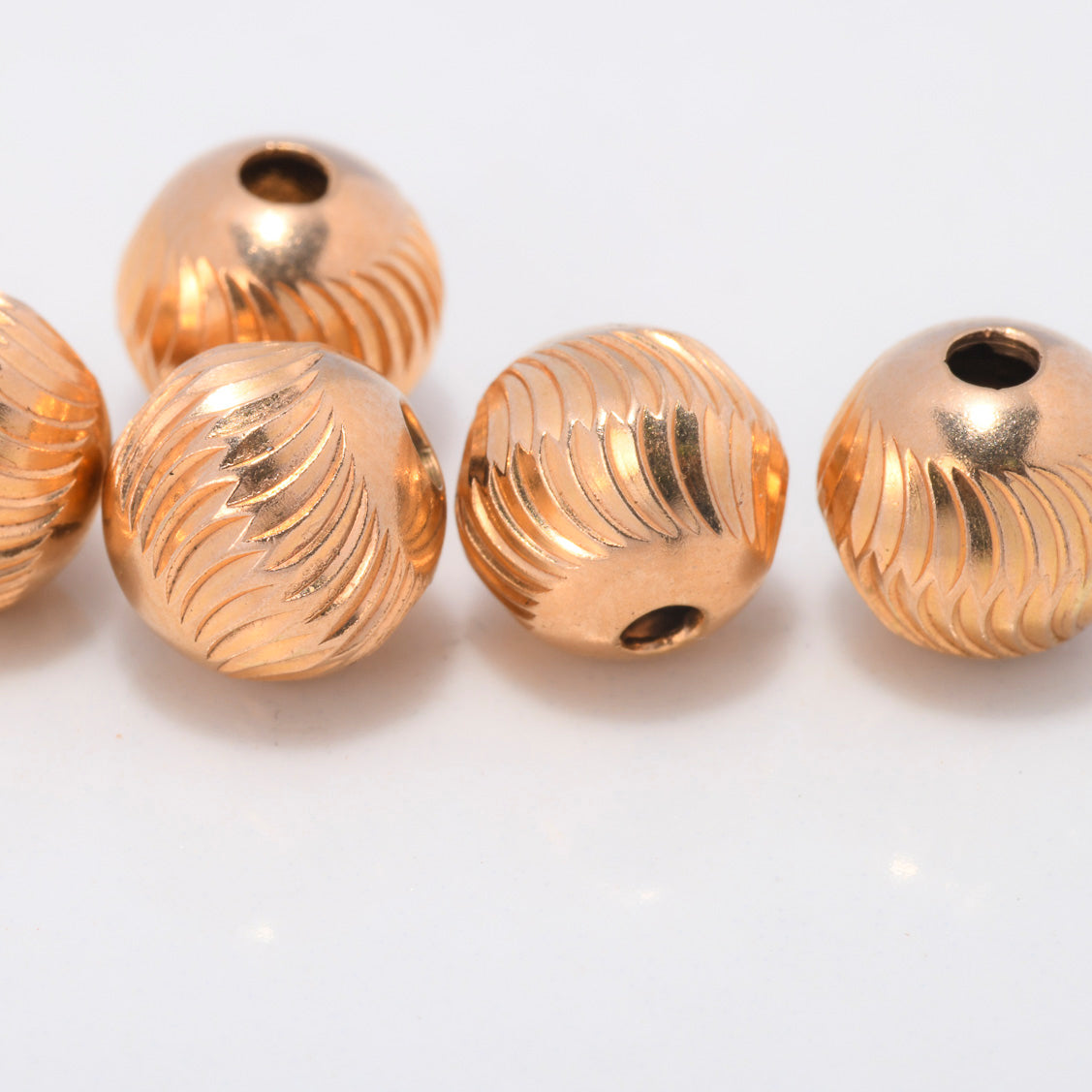 Bola Luna 8mm Diamantada Oro Amarillo $