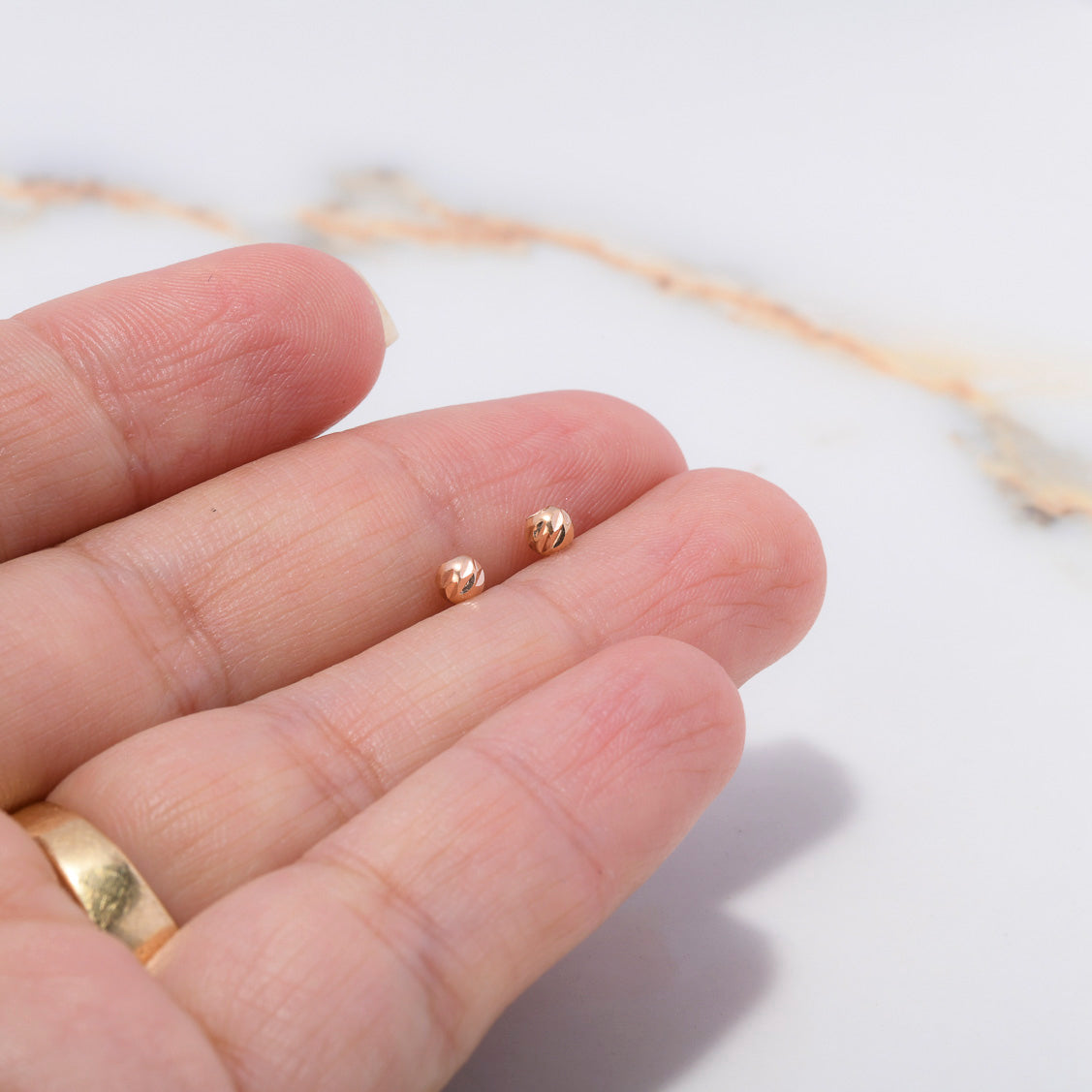 Bola Diamantada 3mm Oro Rosa $