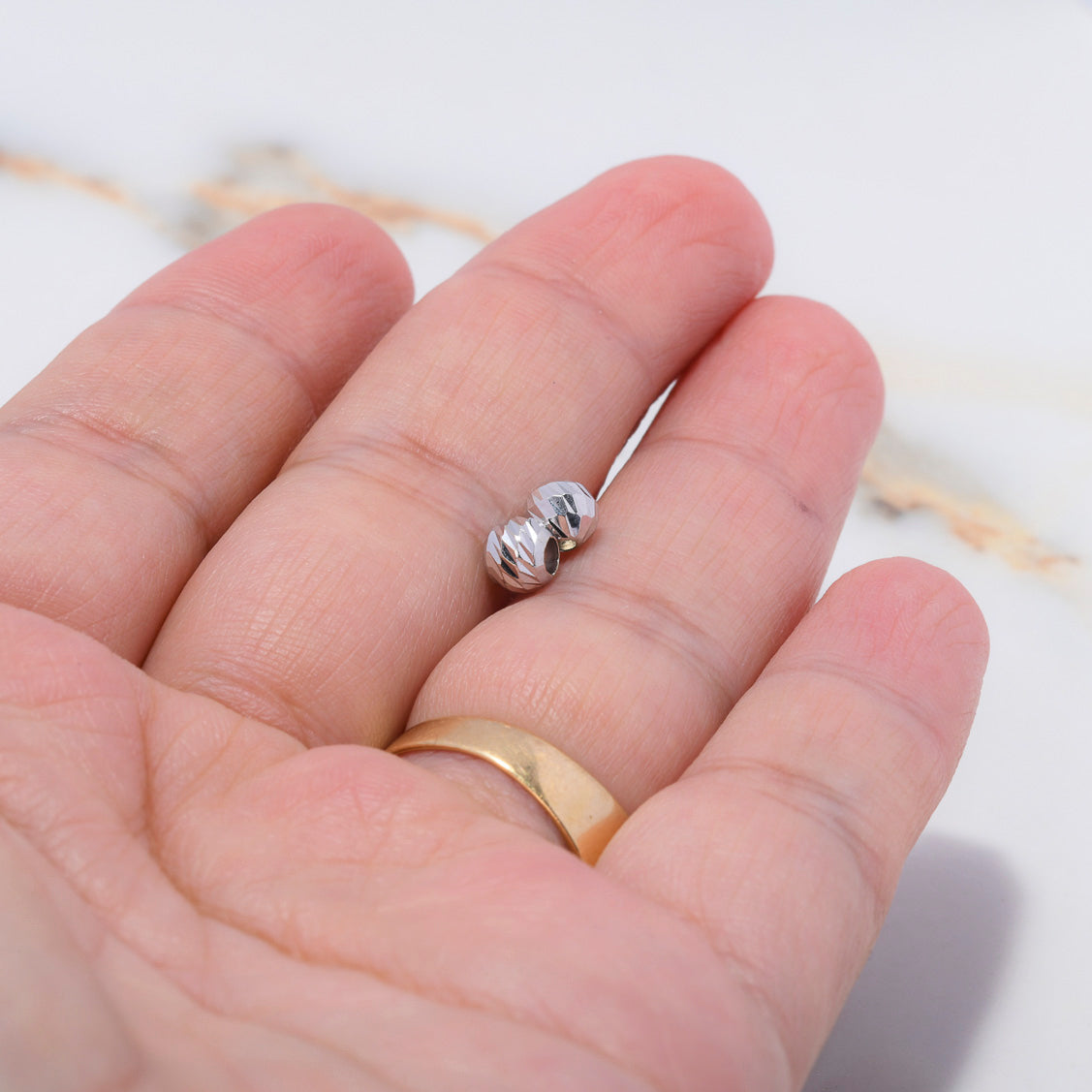 Bola Diamantada 5mm Oro Blanco $