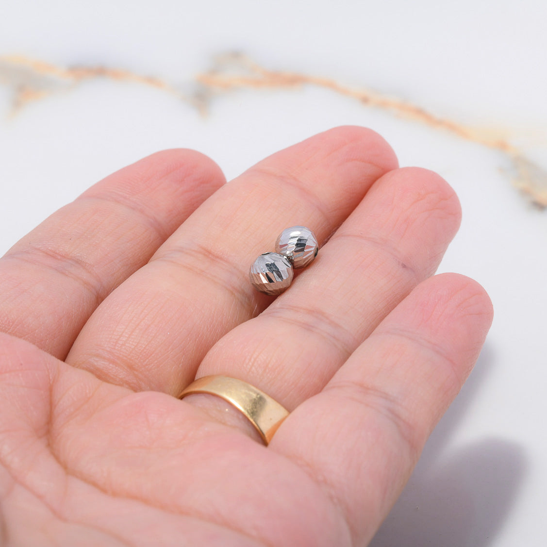 Bola Diamantada 6mm Oro Blanco $