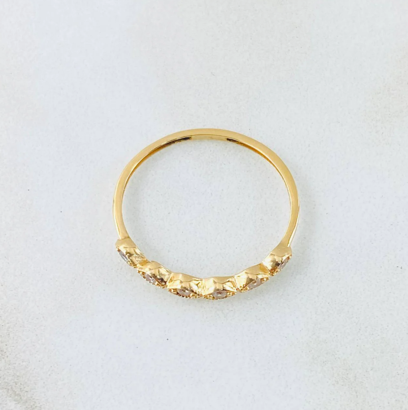 Anillo Linea de Ojos 1gr / T6 3/4 / Oro Amarillo 18K ©