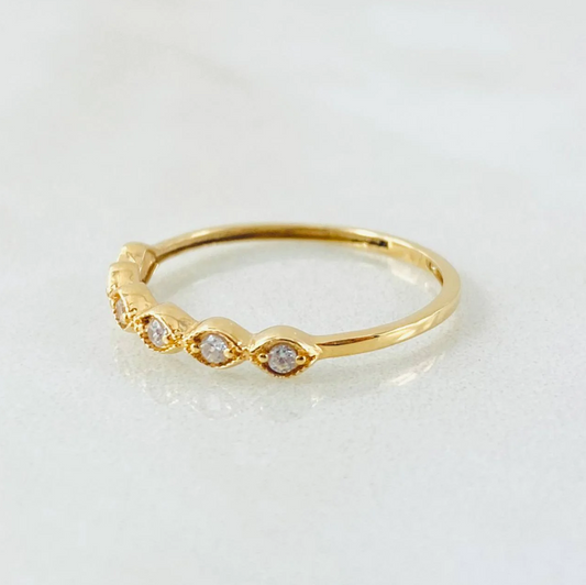 Anillo Linea de Ojos 1gr / T6 3/4 / Oro Amarillo 18K ©