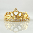 Anillo Corona Corazones 2.8gr / T7 3/4 / Oro Amarillo 18K