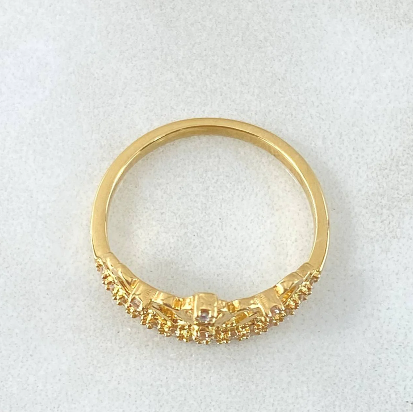 Anillo Corona Corazones 2.8gr / T7 3/4 / Oro Amarillo 18K