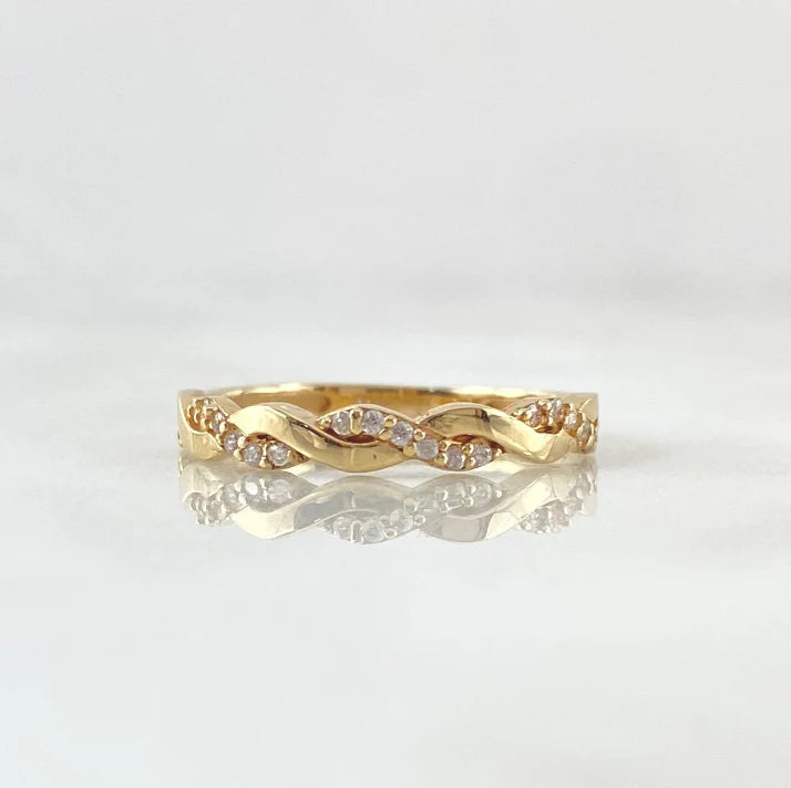 Anillo Carril Entrelazado 1.7 g / T6 3/4 Oro Amarillo 18K