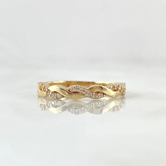 Anillo Carril Entrelazado 1.7 g / T6 3/4 Oro Amarillo 18K