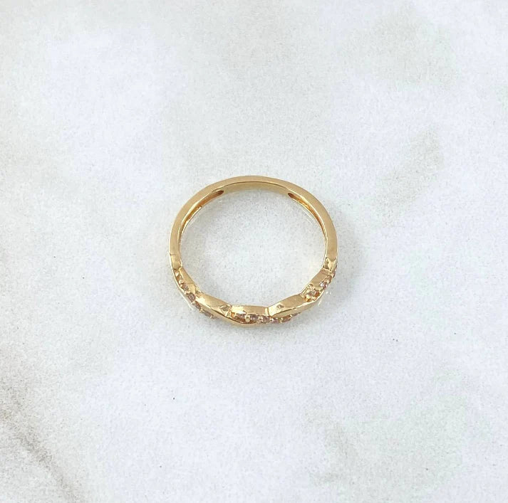 Anillo Carril Entrelazado 1.7 g / T6 3/4 Oro Amarillo 18K