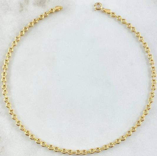 Tobillera Infinito 3gr / 24cm / Oro Amarillo 18K *