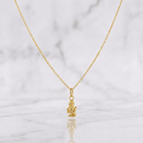 Set Cadena Aro Seguido + Dije Angel / 1.2g / 45cm Oro Amarillo 18K